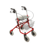 Rollator Deluxe Red 4τροχο ενισχυμένο πτυσσόμενο με φρένα
